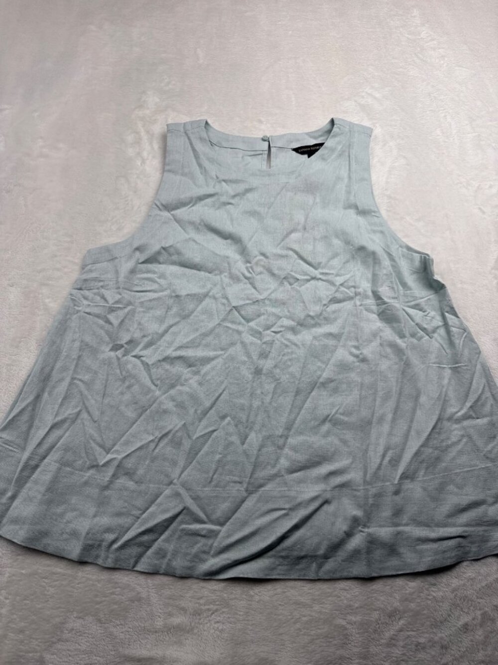 Banana Republic Sleeveless Light Blue Linen Blend Shell Top Womens XL